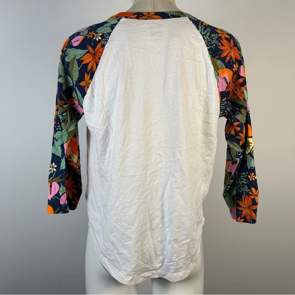 ❤️ Vans Women's White Floral Sleeve Raglan Tee M - Picture 4 of 10